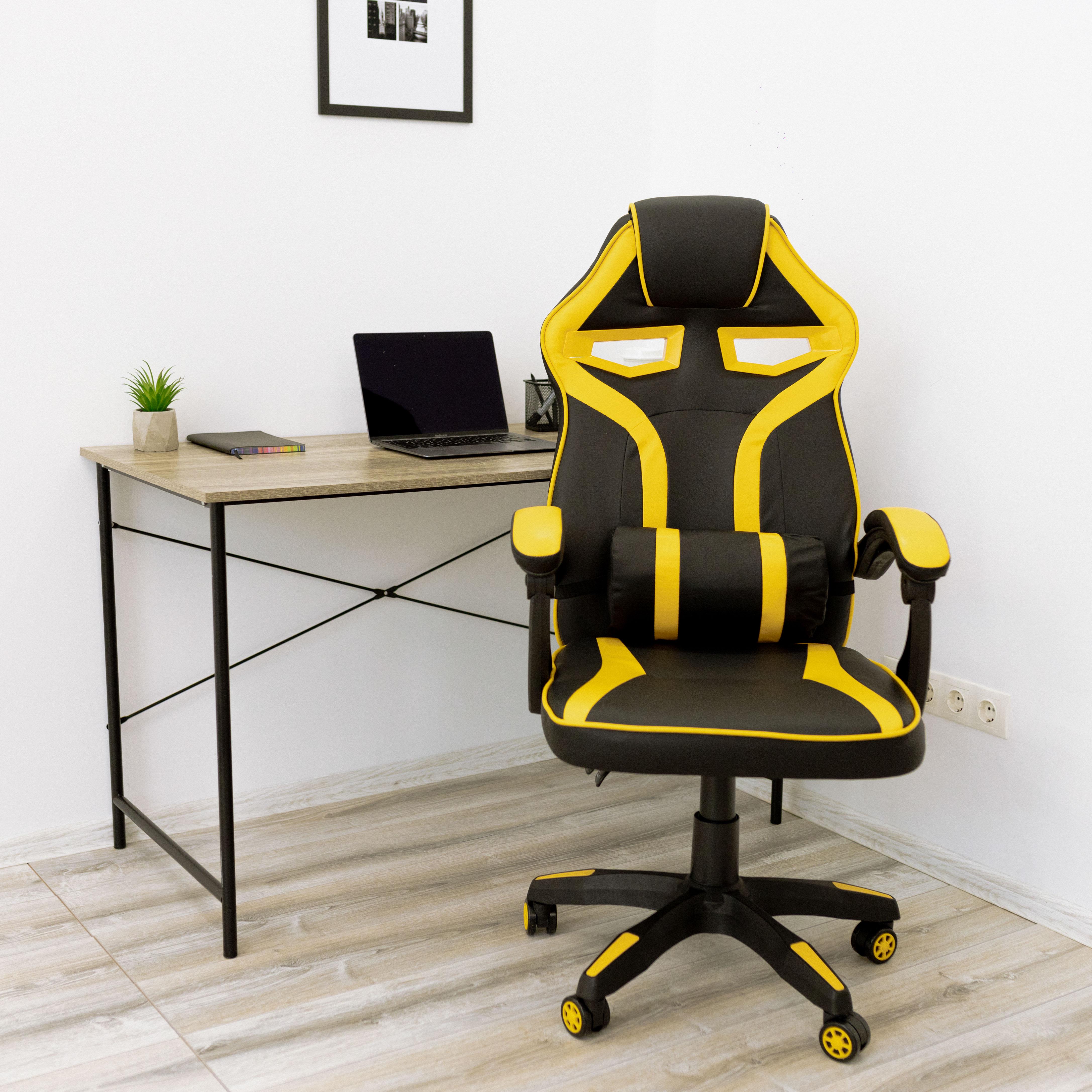 Крісло комп'ютерне геймерське 4Points NT з подушками для дома та офісу Жовтий (40015) - фото 2 Крісло комп'ютерне геймерське 4Points NT з подушками для дома та офісу Жовтий (40015) - фото 2