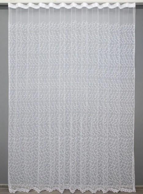 Тюль в гостиную/спальню с узором фатин Белый (1385т) Тюль в гостиную/спальню с узором фатин Белый (1385т)