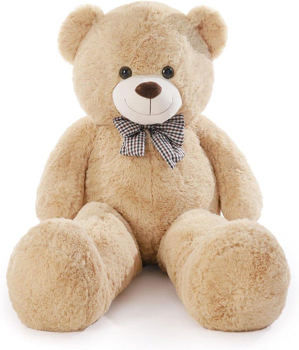 М'яка іграшка ведмедик із бантиком 160 см Бежеввий (79)