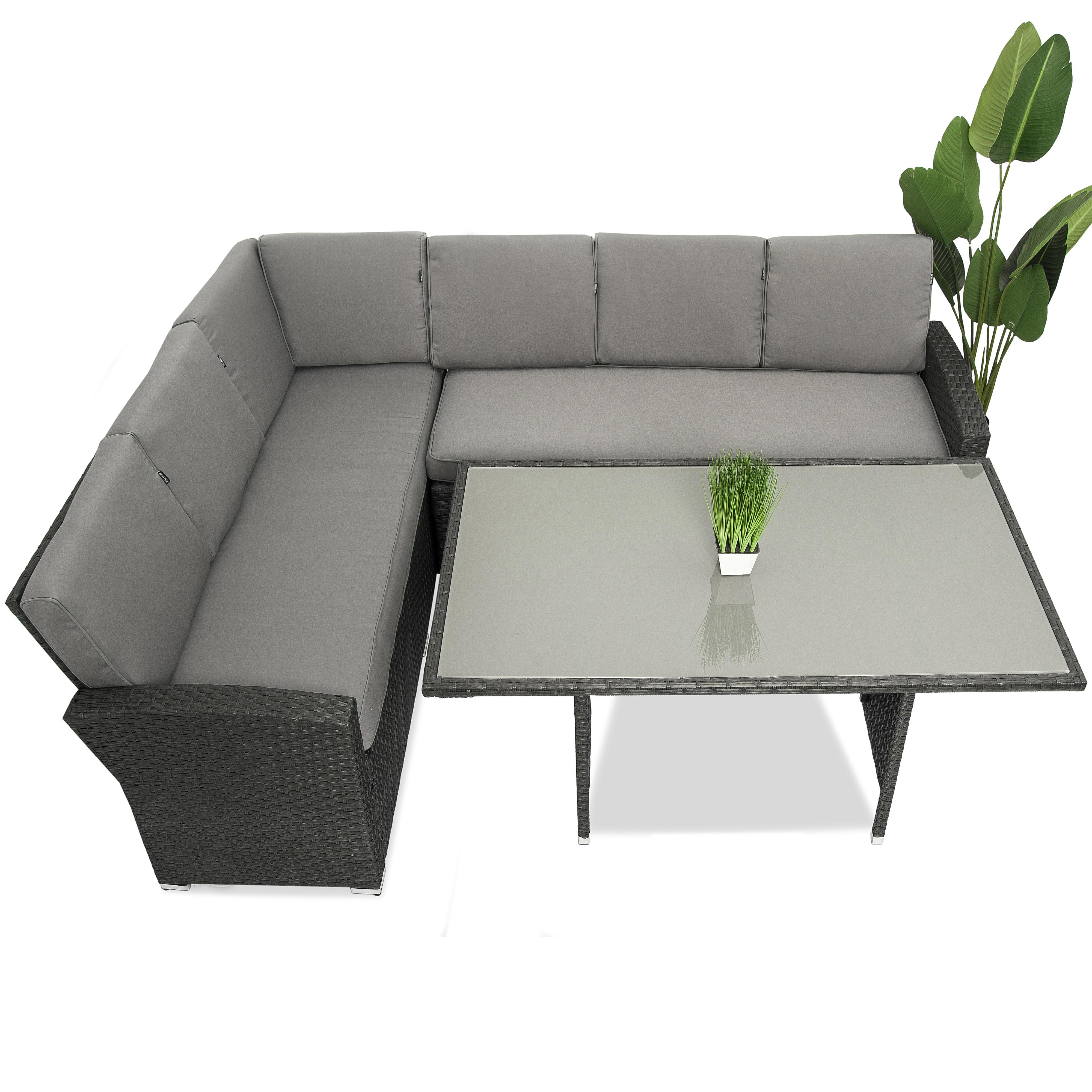 Набор садовой мебели Just Relax Milano 707 левый угол из ротанга со стальным каркасом Графитовый Набор садовой мебели Just Relax Milano 707 левый угол из ротанга со стальным каркасом Графитовый