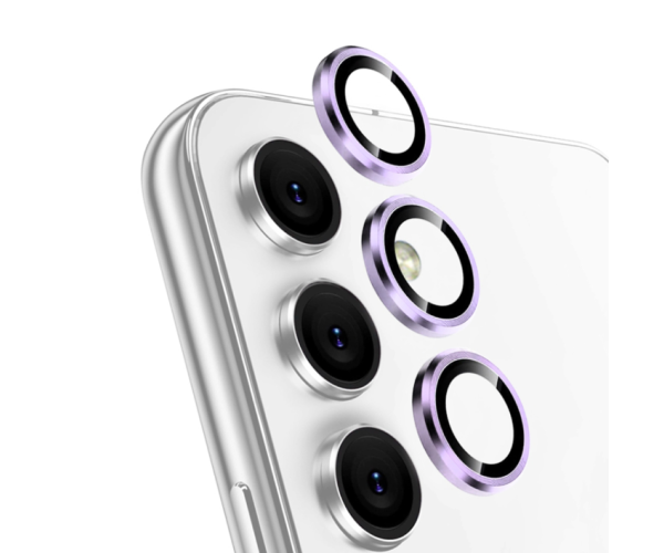 Защитное стекло с рамкой CD Pattern на заднюю камеру для Samsung Galaxy A55 Розовый