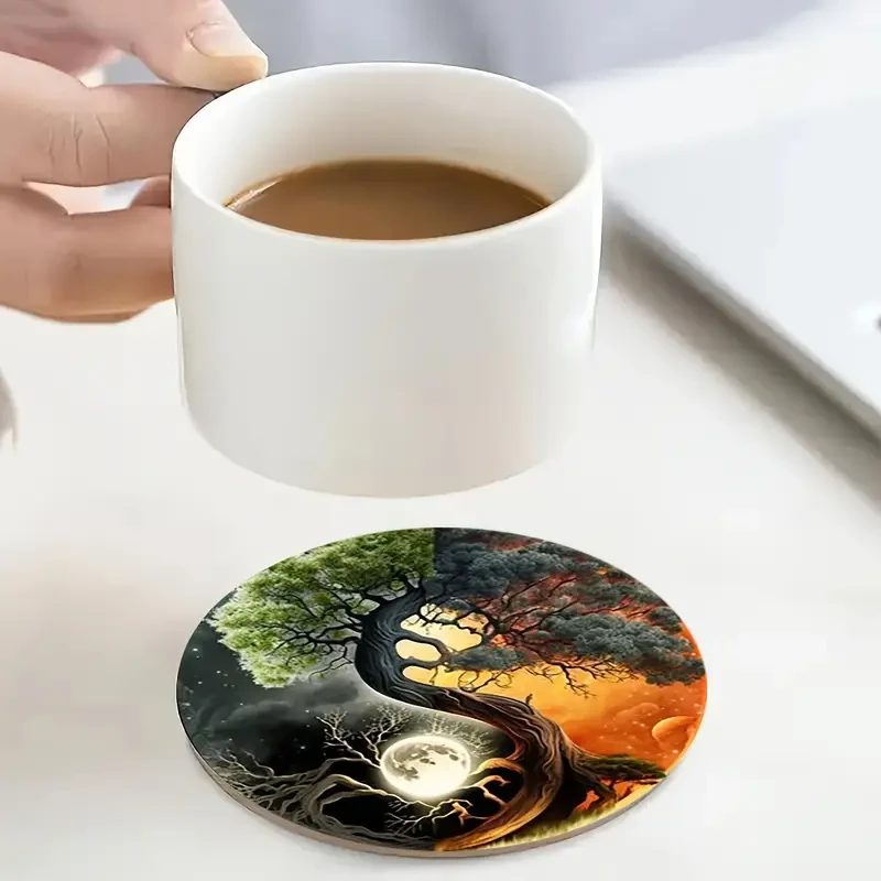 Набор деревянных подставок под чашки Дерево жизни Инь-янь 6 шт. - фото 3 Набор деревянных подставок под чашки Дерево жизни Инь-янь 6 шт. - фото 3