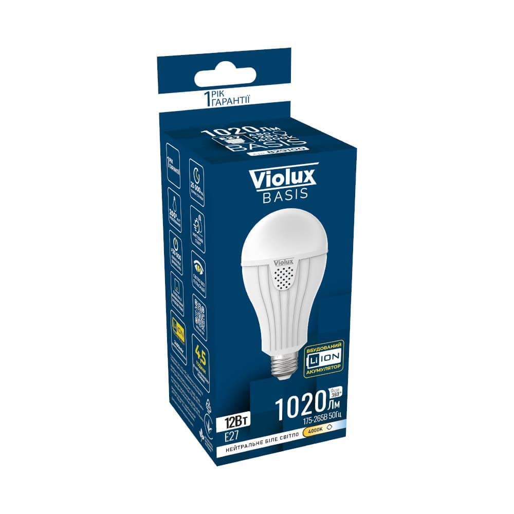 Світлодіодна лампа акумуляторна Violux BASIS 12W 800 Lm 4000K (829100)