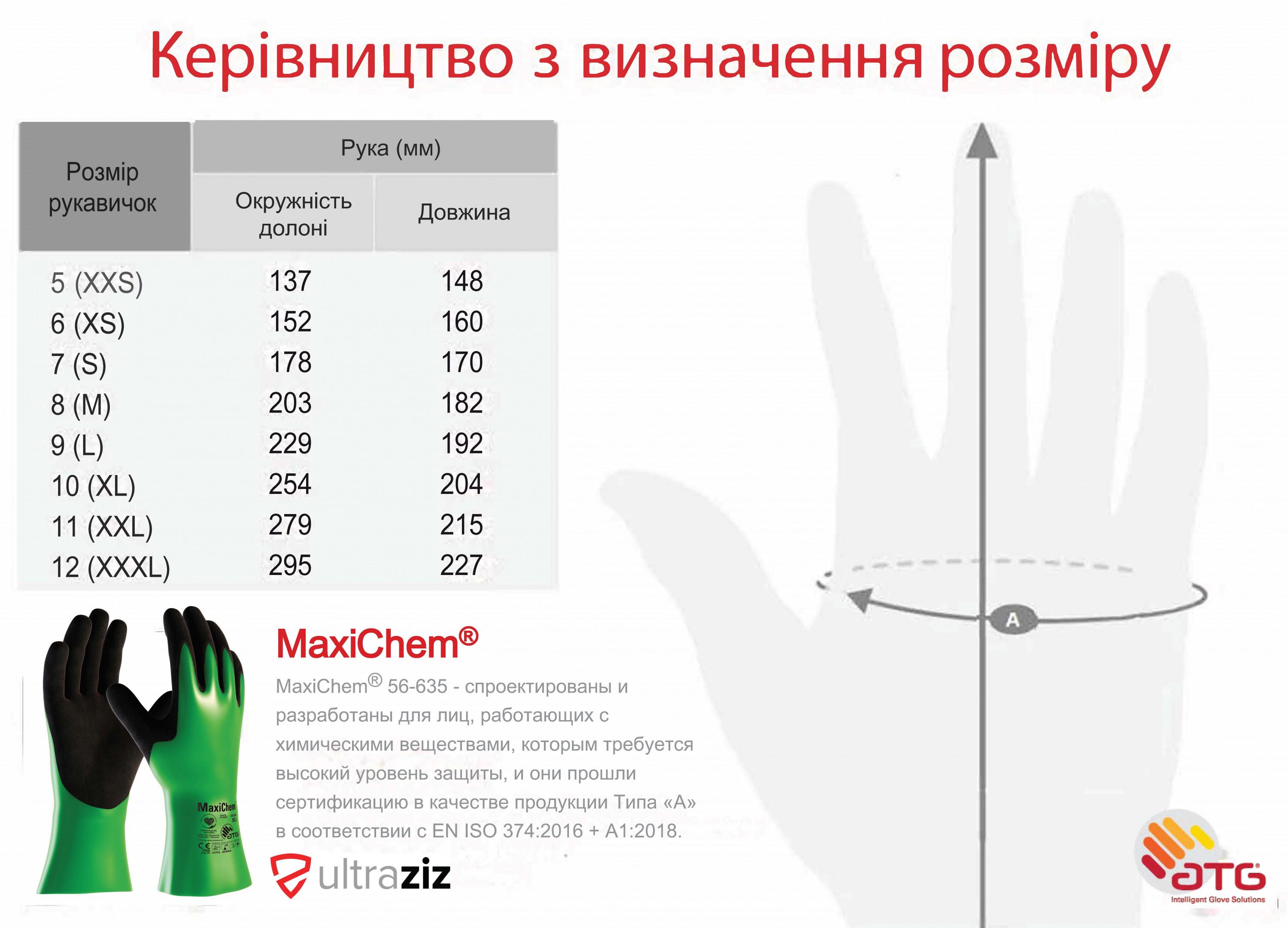 Защитные перчатки от химикатов MaxiChem® 56-635 удлиненные 11 XXL - фото 2