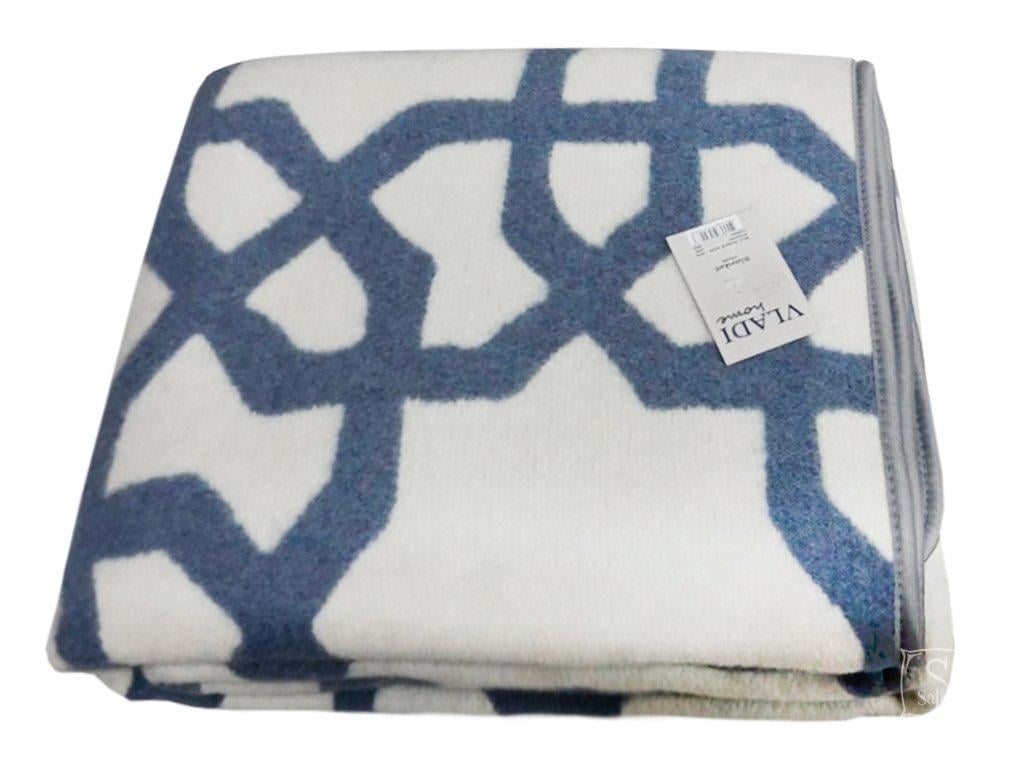 Одеяло жаккардовое шерстяное Vladi Марокко 140х205 см Серо-голубой (8d9eb45d)