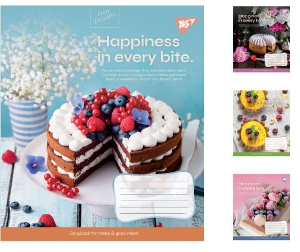 Зошити учнівські у лінійку YES Desserts 48 арк. 10 шт. в уп. (MTT-163224)