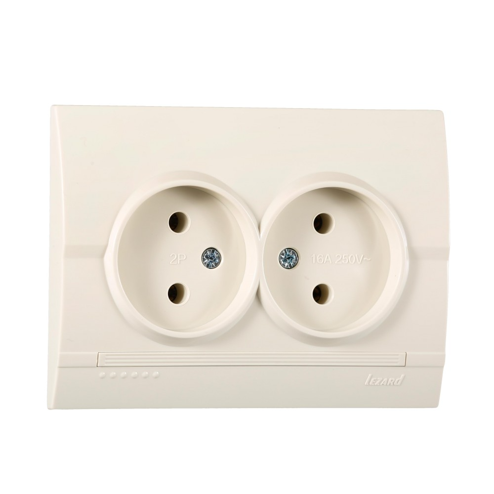 Розетка Lezard Deriy 2-я Кремовый