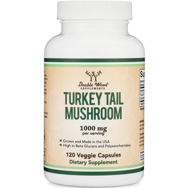 Комплекс грибний Double Wood Turkey Tail Mushroom 1000 мг 60 порцій 120 капсул (000020121)