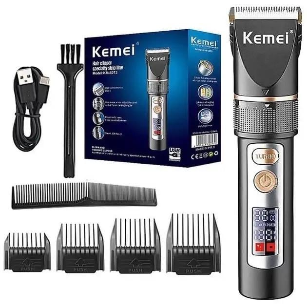 Машинка для стрижки профессиональная Kemei KM-5073 беспроводная USB и LED-дисплеем 5 Вт Черный (2677052695)