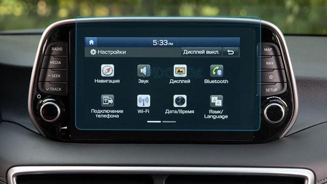 Стекло защитное Pixsel гибридный глянец на монитор Hyundai Tucson 9,5“ 2019-2020