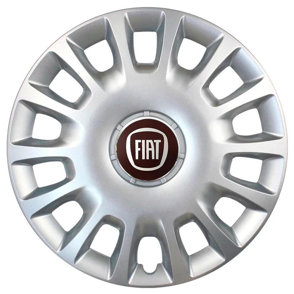 Колпаки SJS 307 с логотипом Fiat R15 4 шт. Серебристый