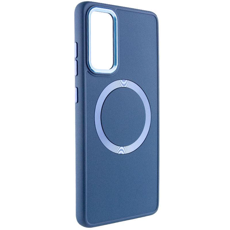 Противоударный TPU чехол Bonbon Metal Style with MagSafe для Samsung Galaxy A34 5G Синий / Cosmos Blue
