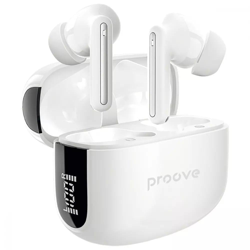 Наушники беспроводные Proove Tempo TWS с ANC APP Bluetooth 5.4 с кейсом 300 mAh White (TWTM0001AP02)