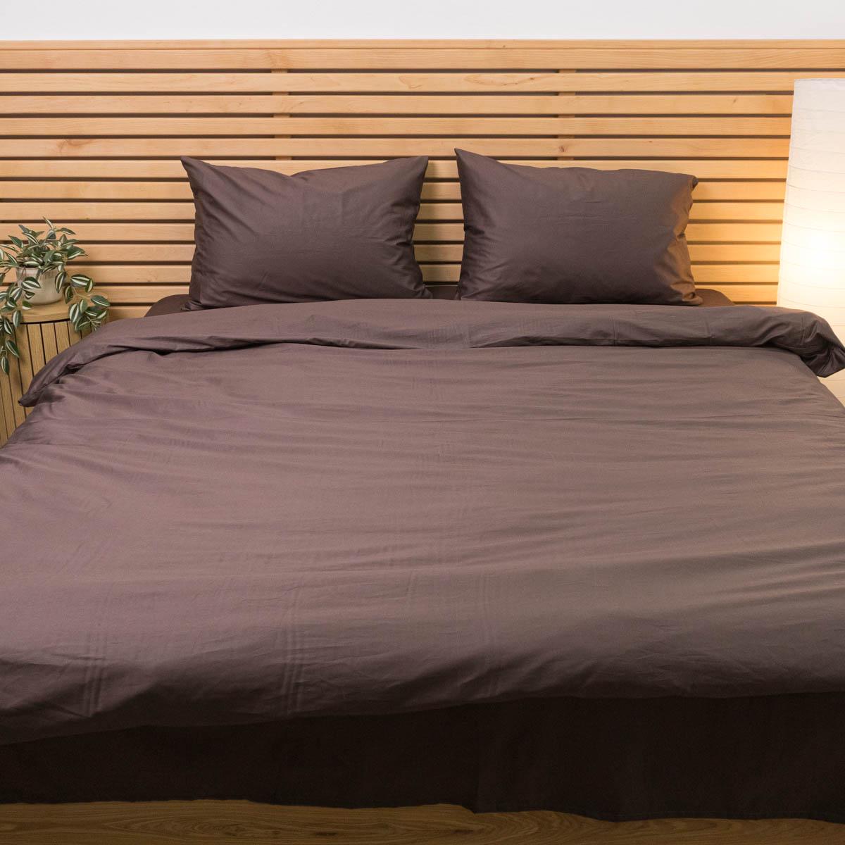 Комплект постільної білизни сімейний YouStar сатин гладкий 135 г/м2 Шоколад (chn-sg-s-shoko_42-281)