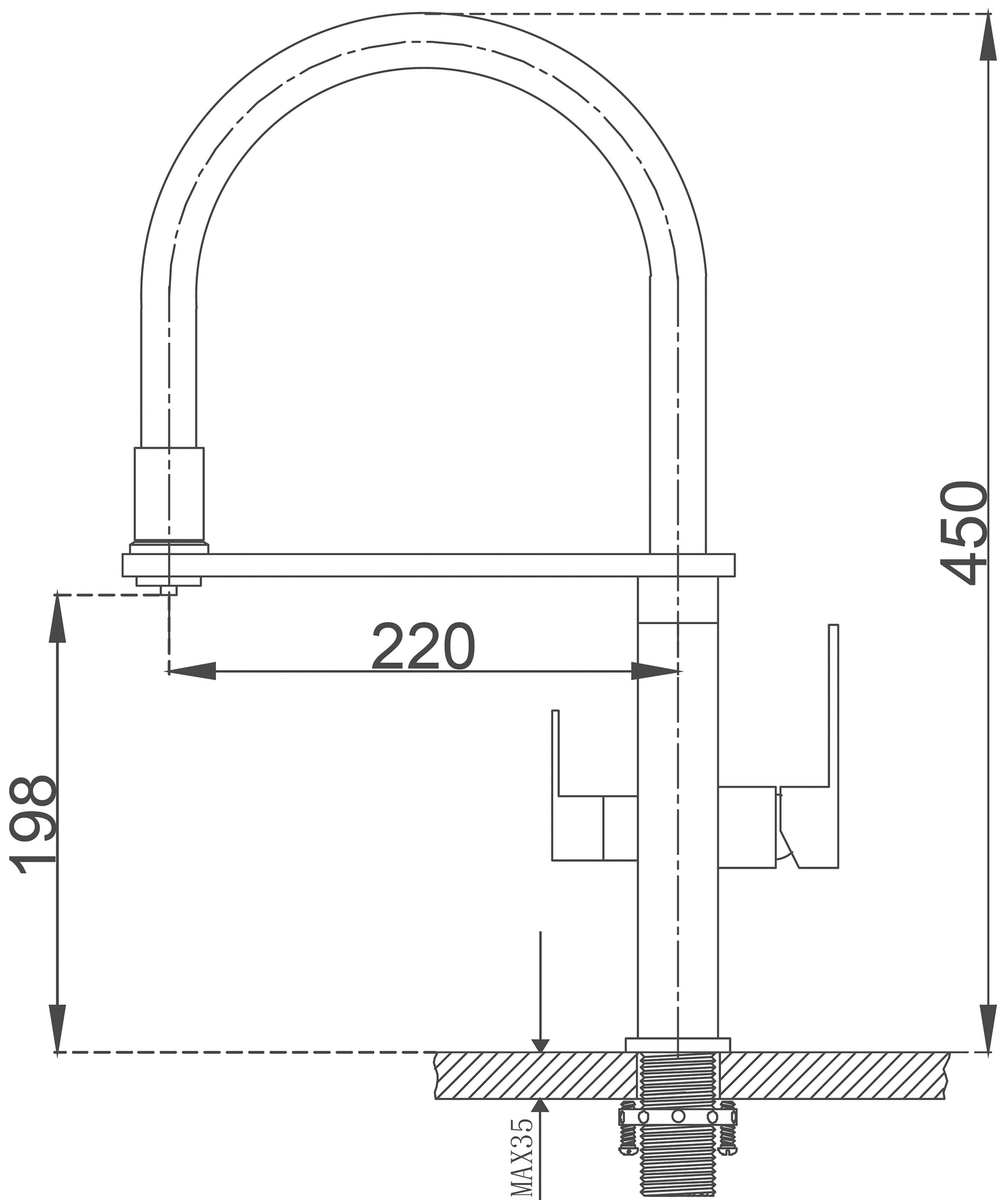 Смеситель комбинированный Fabiano FKM 3120 Black Steel - фото 2