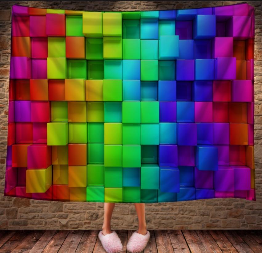 Плед с 3D принтом Цветные кубики 150x200 см (epi_0054)