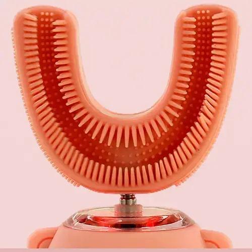 Зубна щітка-капа дитяча електрична U-подібна зі звуковими ефектами 8-15 років Рожевий (3856bf7e) - фото 4