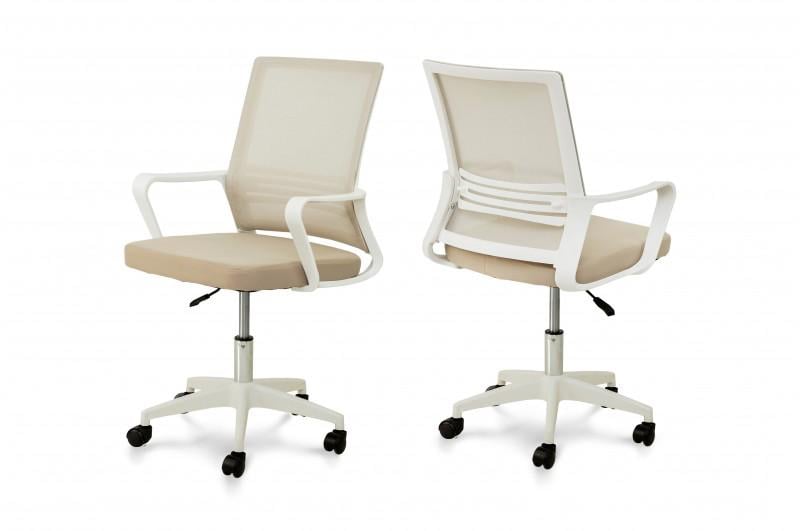 Стул офисный компьютерный Микс Мебель Интернет Бежевый/Белый - фото 2 Стул офисный компьютерный Микс Мебель Интернет Бежевый/Белый - фото 2