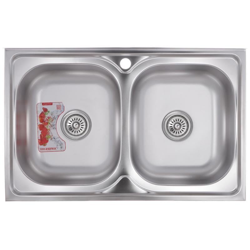 Мийка для кухні Zerix Z8050D-08-180MD Double micro Decor (ZM0613)