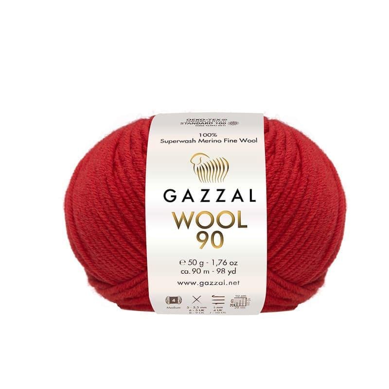 Пряжа Gazzal Wool 90 3679 Червоний Пряжа Gazzal Wool 90 3679 Червоний