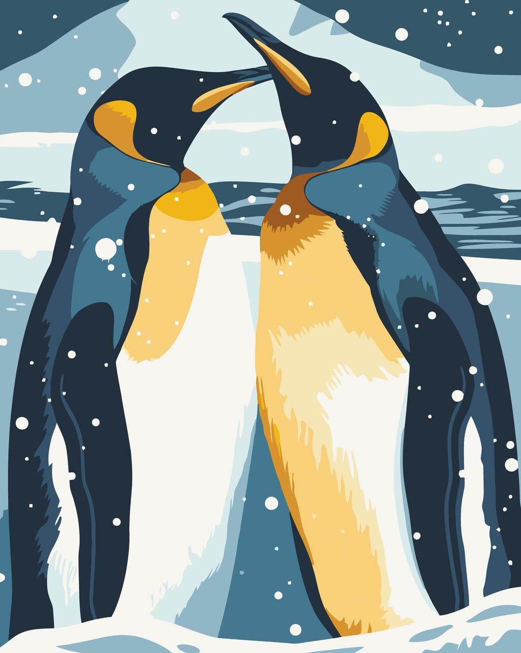 Картина по номерам ART CRAFT Животные. Снежные пингвины 40х50 см