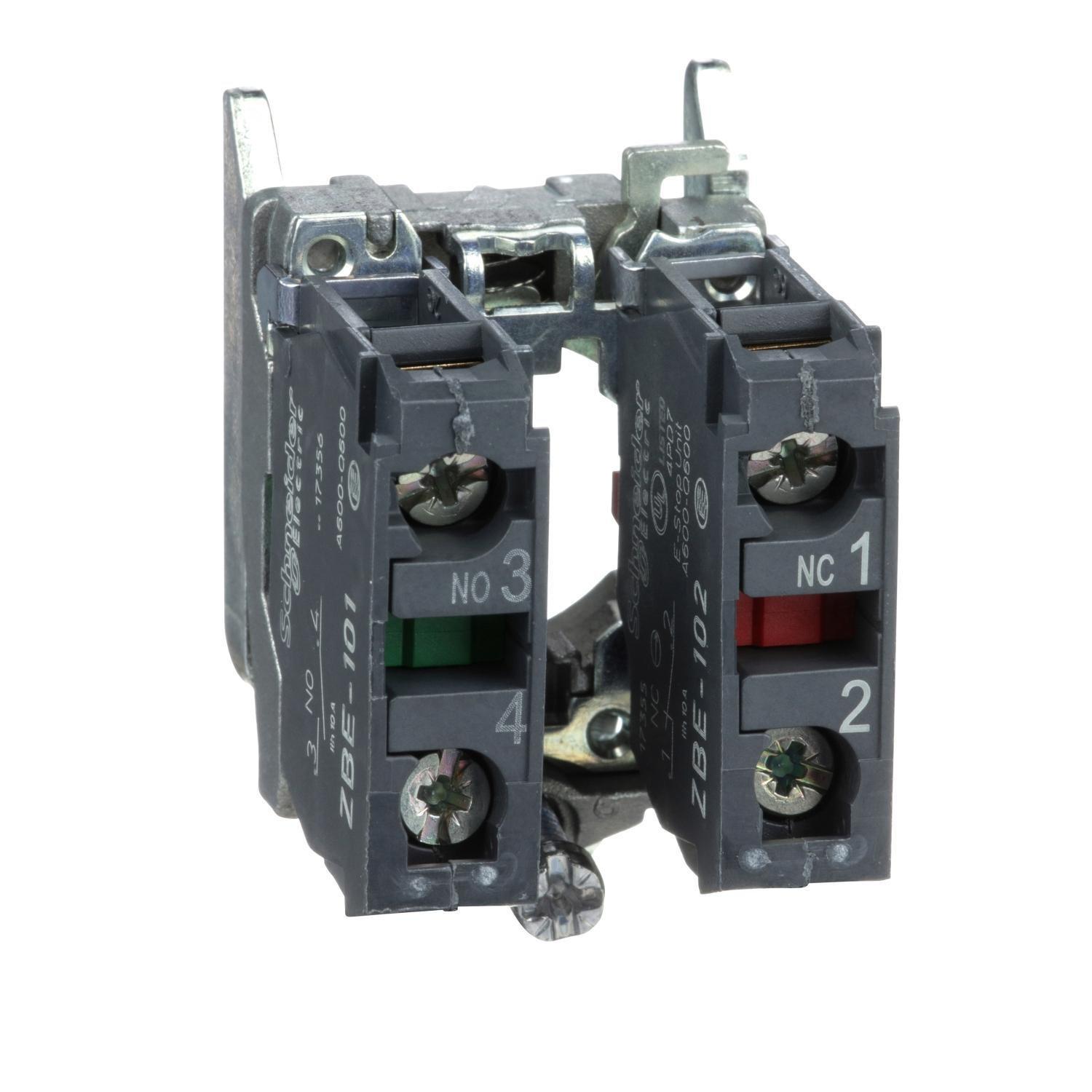 Корпус кнопки с контактом Schneider Electric Harmony 1NO+1NC 3A 240V AC/DC с винтовым зажимом (ZB4BZ105)