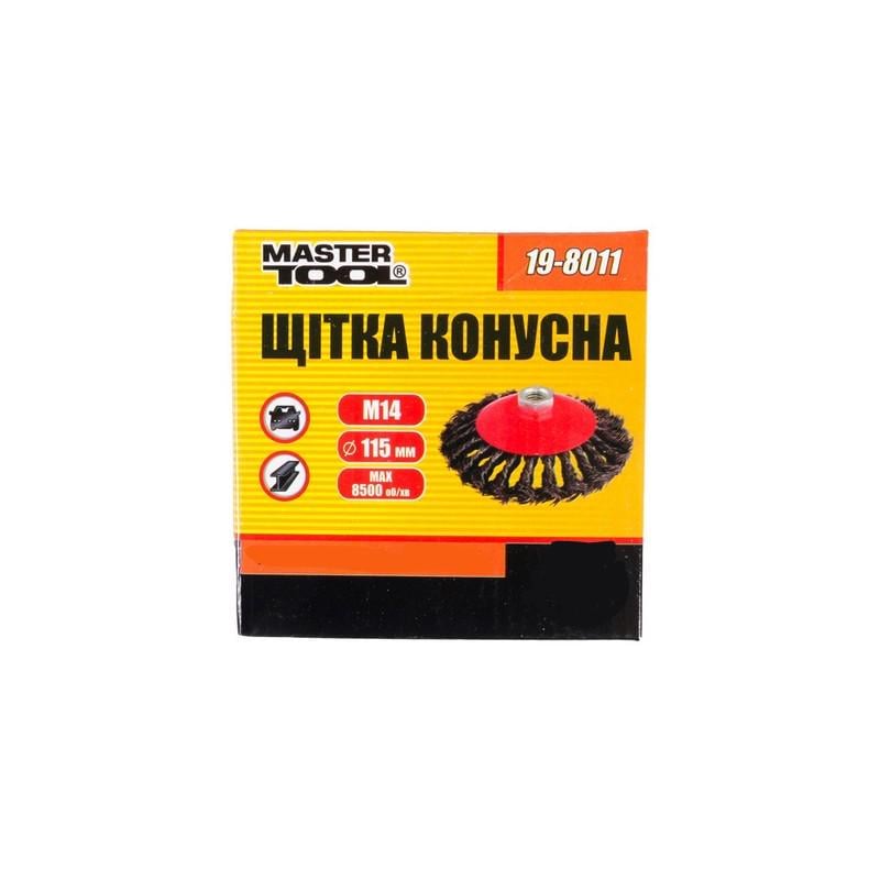 Щетка конусная MasterTool GM D115 М14 (19-8011)