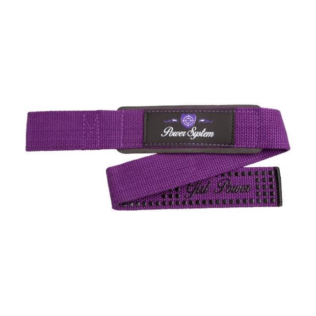 Лямки для тяги штанги и подтягиваний женские с мягкой накладкой Power System Lifting Straps 3420 Фиолетовый
