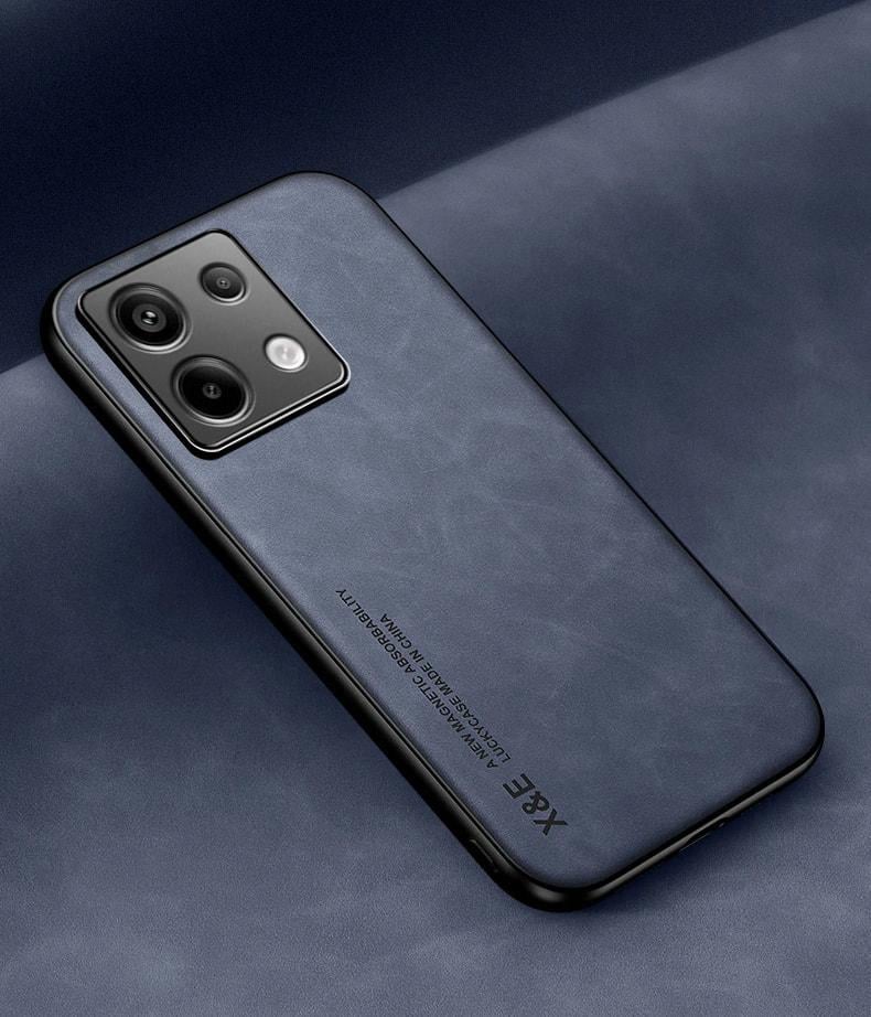 Кожаный чехол XnE Xiaomi Redmi Note 13 Pro 5G с металлической вставкой Blue (36157-28)