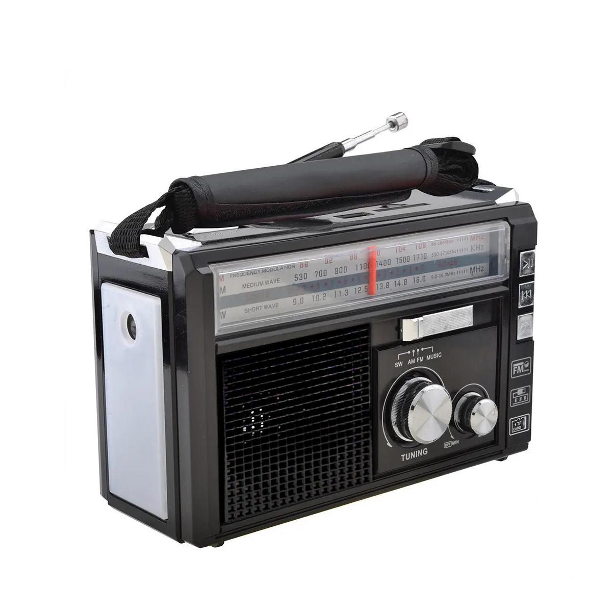 Мини радиоприемник ФМ/АM/SW Golon RX-382 с фонариком Черный (1009223-Black)