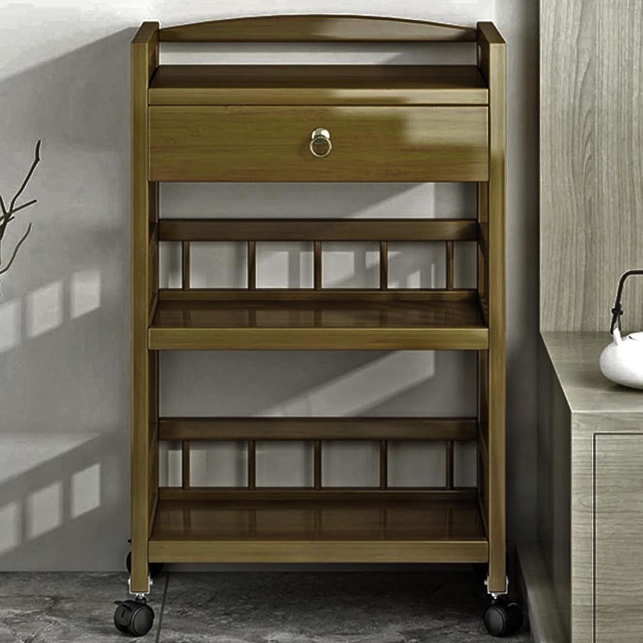 Этажерка на колесах из дерева Ситка Мускат (ЭТА-000407)