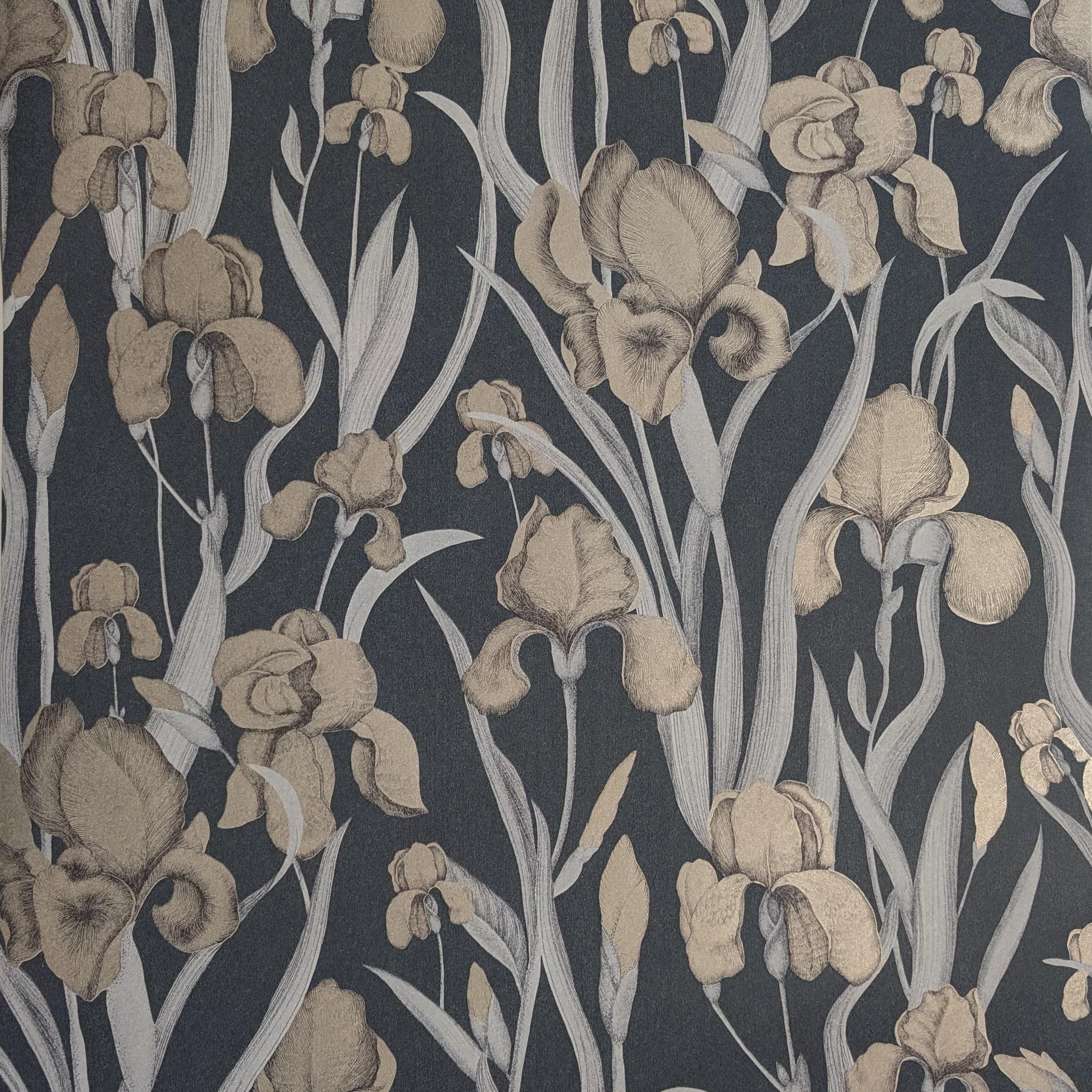 Обои виниловые Decoprint Elisir EL21024 Цветы на флизелиновой основе 53 см Серый (31119747)