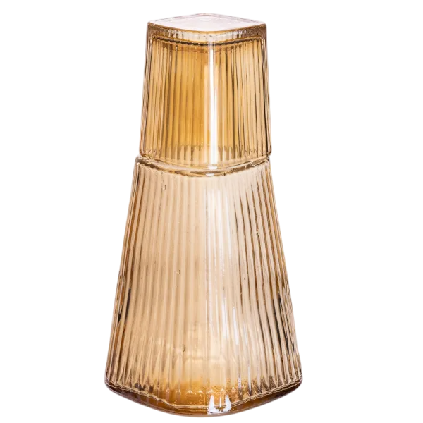 Графин со стаканом-крышкой рифленый 1/0,2 л Карамель