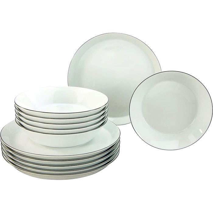Набір тарілок Creatable Black Line на 6 персон 12 пр. (33497680)