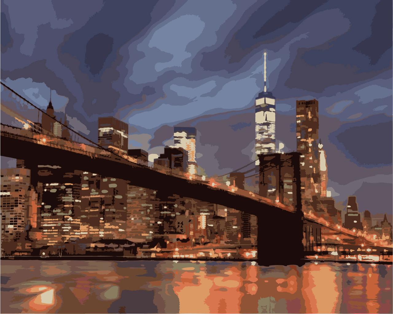 Картина по номерам Идейка Ночной Нью-Йорк 40x50 см (skl-КНО2133)