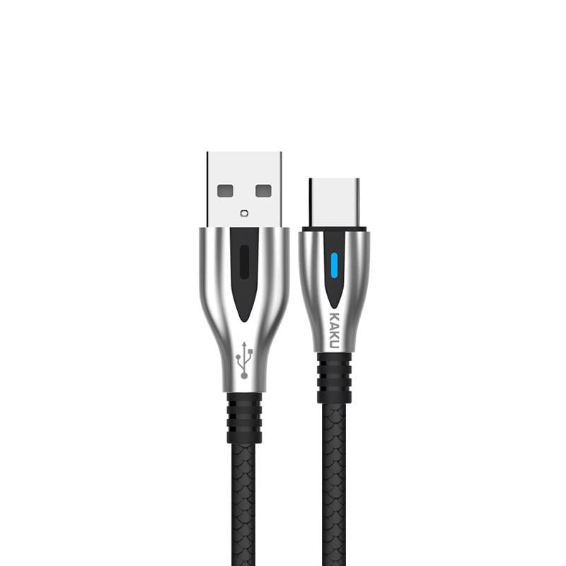 Кабель Kaku KSC-097 USB-Type-C 1.2 м с индикатором Black (1254720678)