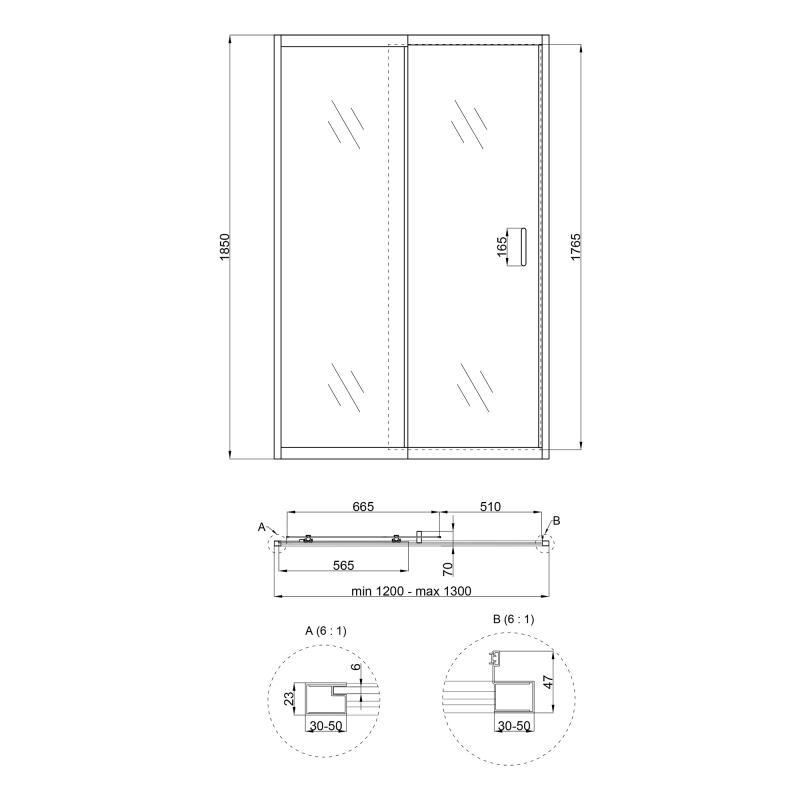 Душевые двери в нишу Qtap Taurus CRM2012-13.C6 раздвижные 120-130x185 см - фото 2