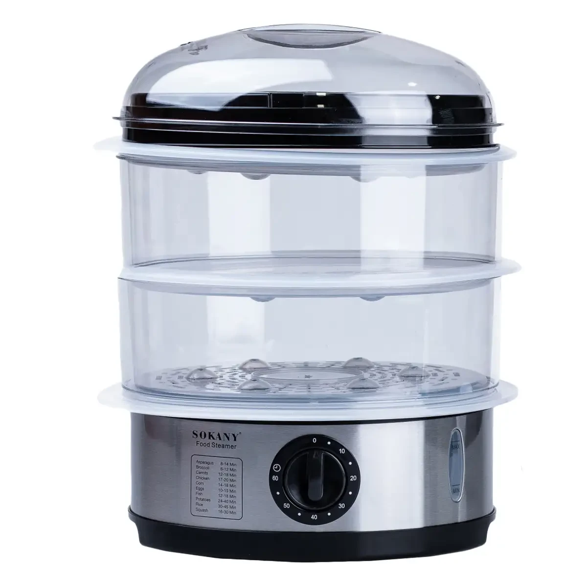 Пароварка электрическая трехуровневая Sokany с таймером и защитой от перегрева 650 Вт 11 л (SK-07018)