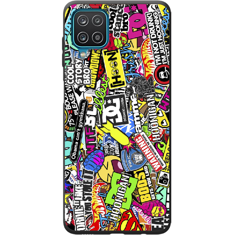 Чехол BoxFace Samsung A125 Galaxy A12 Multicolored Inscriptions Черный силикон (41506-up880-42014)