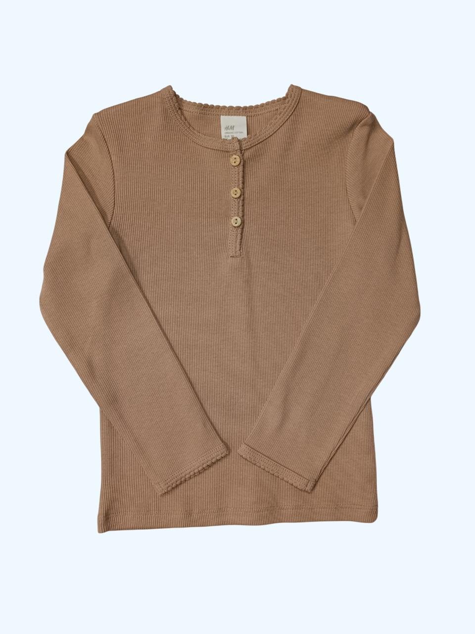 Кофта дитяча в рубчик для дівчинки H&M 98 см Темно-бежевий (0233A)