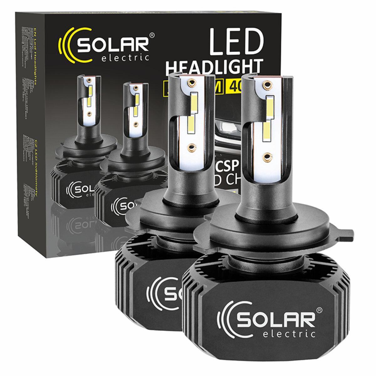 Лампы автомобильные головного света Solar LED H4 12/24V 6000K 5000Lm 40W CSP1860 2 шт. (8204)