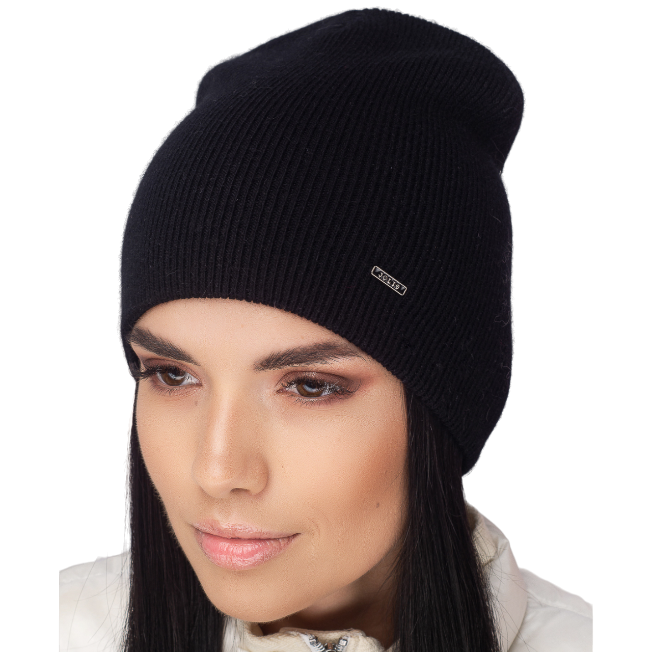 Шапка жіноча напіввовняна Leks Греммі one size Чорний