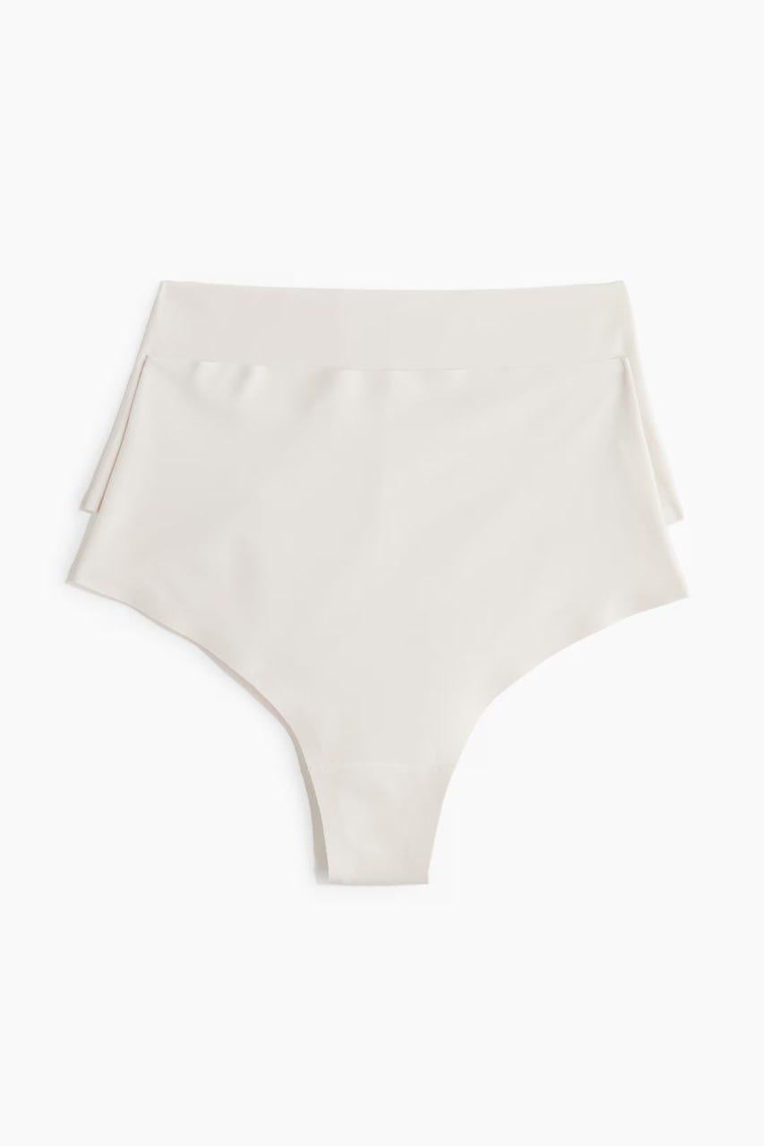 Набор женских трусов бразилиана с легким моделирующим еффектом H&M М 2 шт. Светло-серый