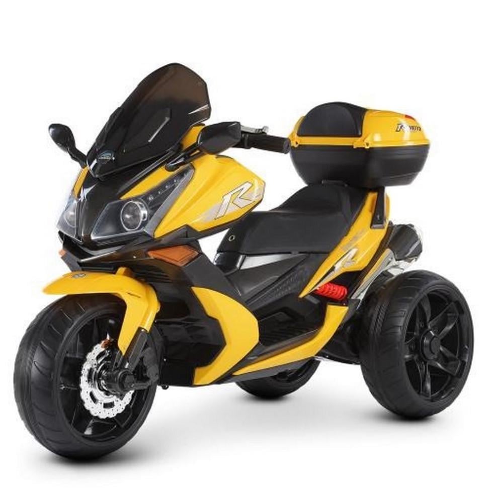 Детский электрический мотоцикл Bambi Racer 12V одноместный до 30 кг Разноцветный (DE-169-E-1039)