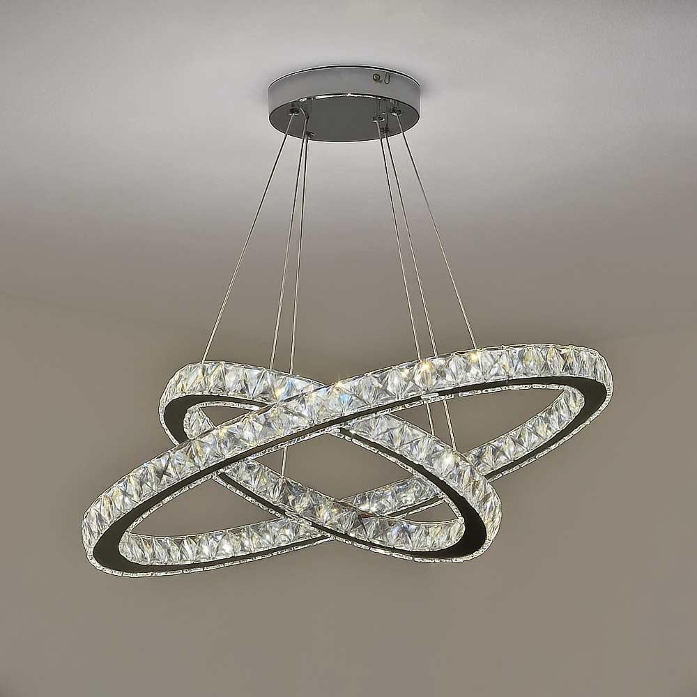 Люстра підвісна світлодіодні кільця Light House SY-20263/2 CR D480хH1500 80W Pult Du Хром