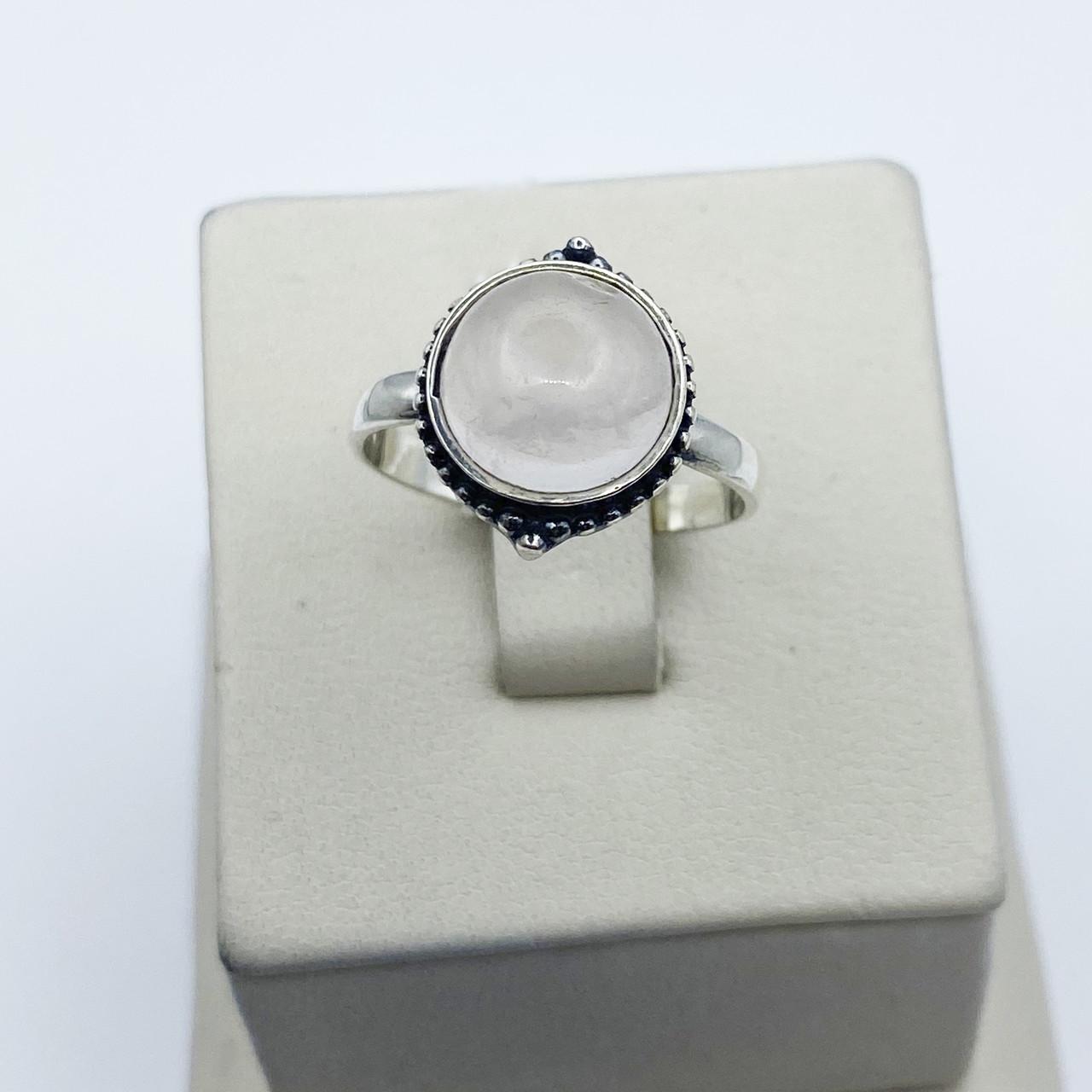 Кольцо серебряное с розовым кварцем р. 18,5 3,22 г (2036523770)