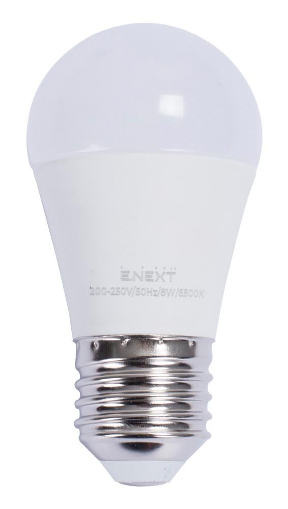 Лампа LED E.NEXT e.LED.lamp.P45.E27.8.6500 8W 220V 800lm 6500K E27 куля (l0650629)