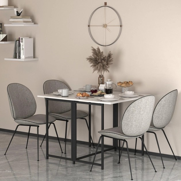 Обідній стіл трансформер Knap Knap книжка Білий (S201011001) - фото 4 Обідній стіл трансформер Knap Knap книжка Білий (S201011001) - фото 4