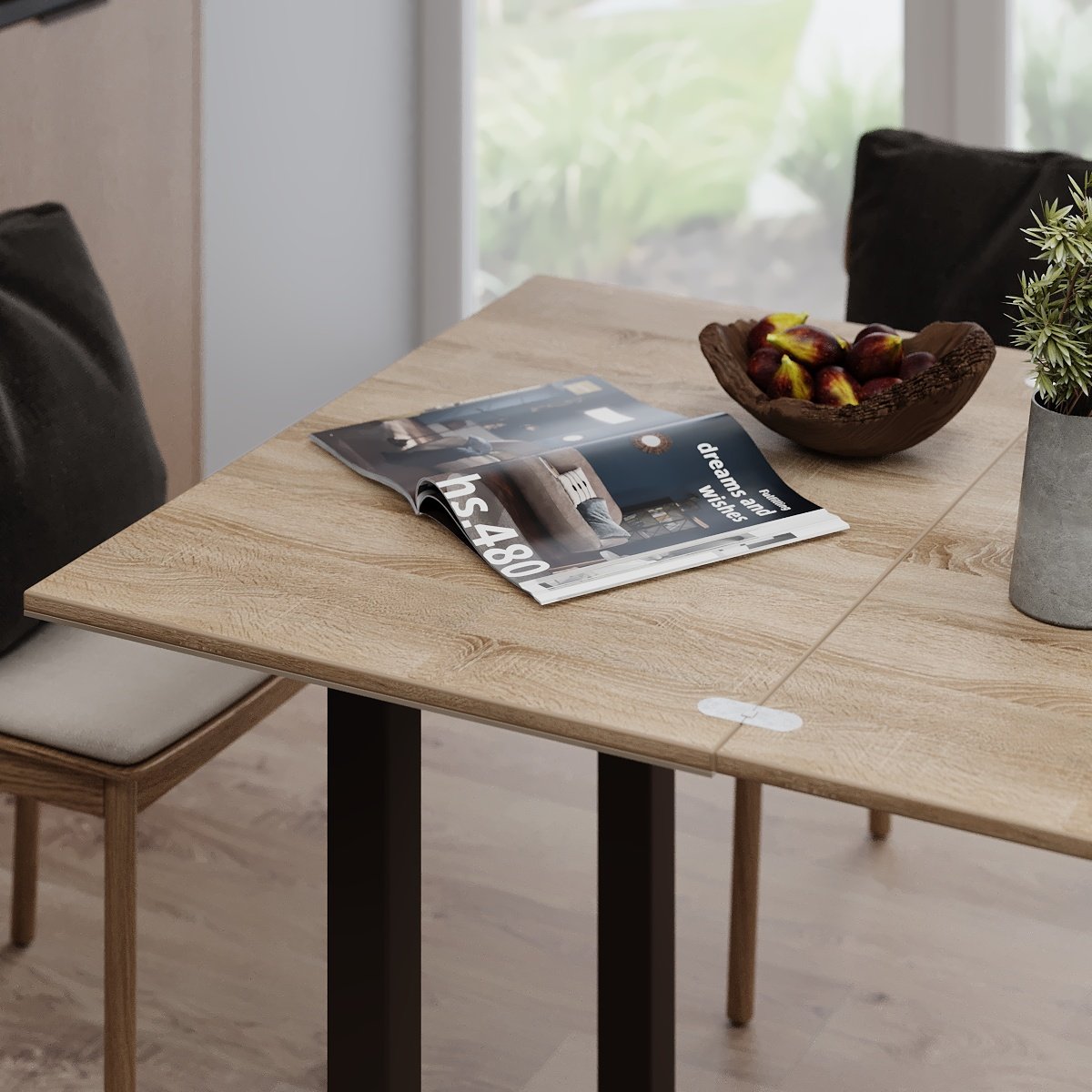 Стол-трансформер ART IN HEAD Dinner Glass 900x754x600 мм Дуб сонома/Венге/Бежевый (TB16131300204) - фото 3