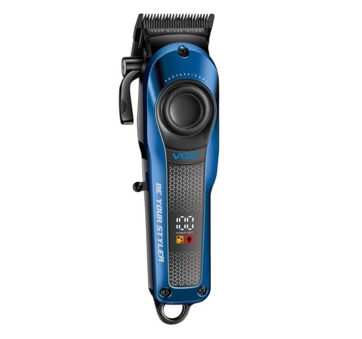 Машинка для стрижки VGR V-170 Professional Hair Clipper 6 насадок 1,5-13 мм LED-дисплей аккумуляторная 5 Вт Синий